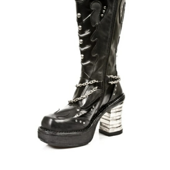 NEW ROCK Black Skull M.8304-S1 BOOTS - Picture 3 of 6